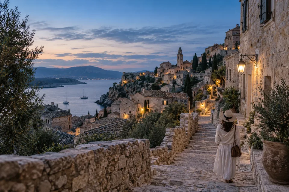 Illustrative coastal stone town